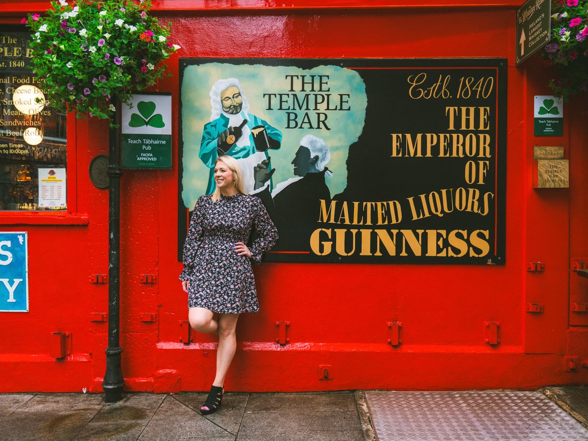 A painted Guinness doorway on a Dublin street