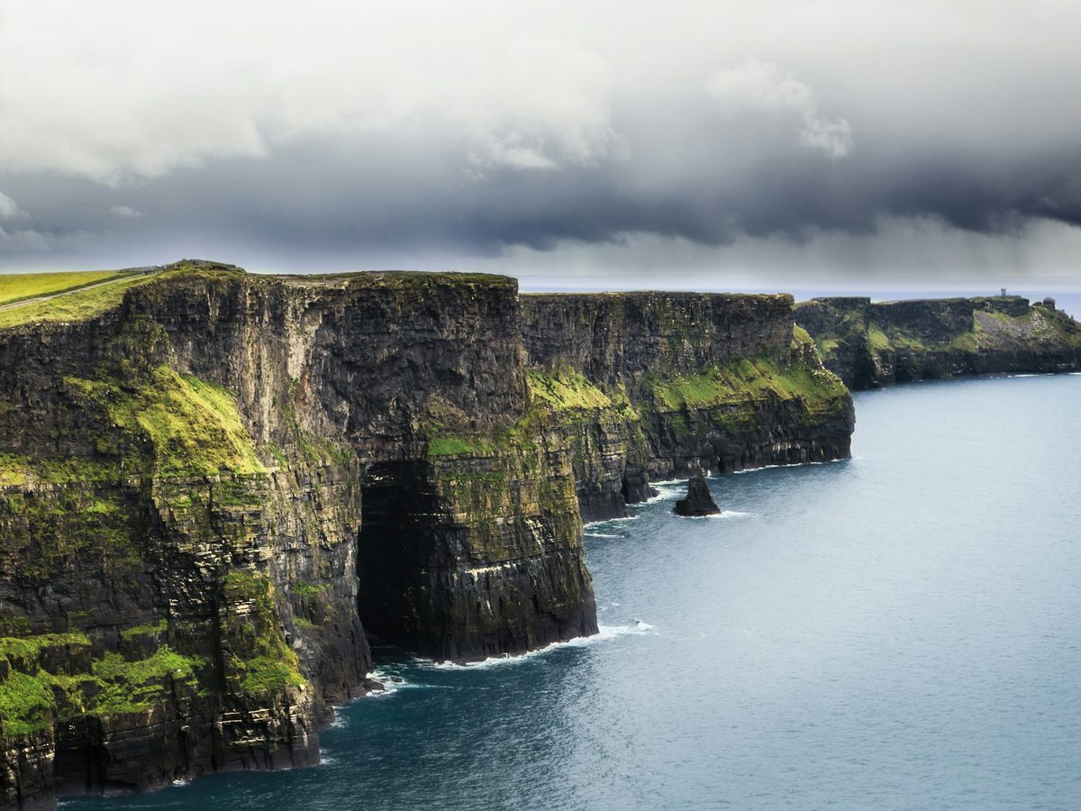 The Cliffs of Moher dropping into the Atlantic